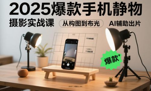 2025爆款手机静物摄影实战课,从构图到布光,不用贵设备,AI辅助出片-1 2025爆款手机静物摄影实战课,从构图到布光,不用贵设备,AI辅助出片