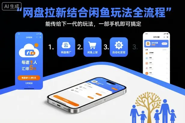 网盘拉新结合闲鱼玩法全流程,能传给下一代的玩法,一部手机即可搞定(附入口渠道以及实操教程)-1 网盘拉新结合闲鱼玩法全流程,能传给下一代的玩法,一部手机即可搞定(附入口渠道以及实操教程)