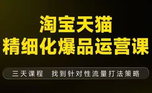 猫课子幽·淘宝天猫精细化爆品运营【音频+字幕+文档】(9月12-14杭州线下课)