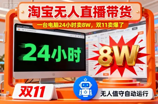淘宝无人直播带货,一台电脑214小时卖8W,双11卖爆了【揭秘】-1 淘宝无人直播带货,一台电脑214小时卖8W,双11卖爆了【揭秘】