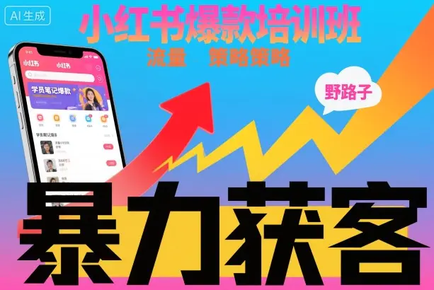 小红书爆款培训班,小红书获客野路子流量打法,暴力持续获客-1 小红书爆款培训班,小红书获客野路子流量打法,暴力持续获客