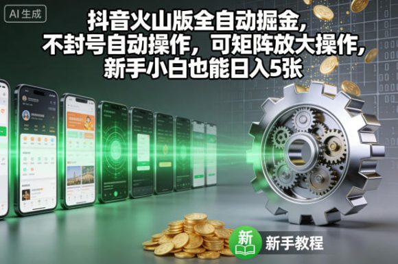 抖音火山版全自动掘金,不封号自动操作,可矩阵放大操作,新手小白也能日入5张【揭秘】-1 抖音火山版全自动掘金,不封号自动操作,可矩阵放大操作,新手小白也能日入5张【揭秘】