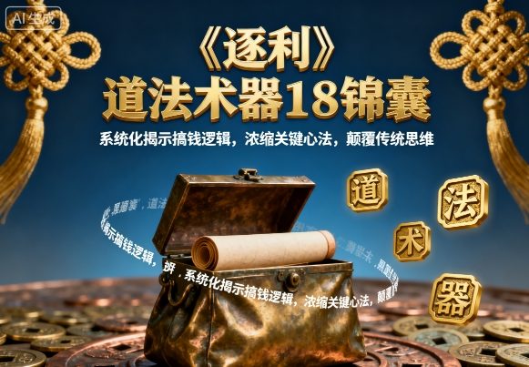 《逐利》道法术器18锦囊,系统化揭示搞钱逻辑,浓缩关键心法,颠覆传统思维(更新)-1 《逐利》道法术器18锦囊,系统化揭示搞钱逻辑,浓缩关键心法,颠覆传统思维(更新)