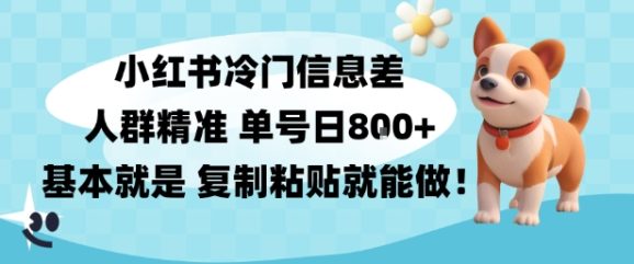 小红书冷门信息差项目,人群精准,单号日入多张,基本就是复制粘贴就能做-1 小红书冷门信息差项目,人群精准,单号日入多张,基本就是复制粘贴就能做