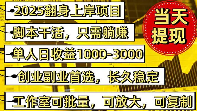2025翻身上岸项目脚本干活,内部客户经理内部开号,单人日收益1000-300