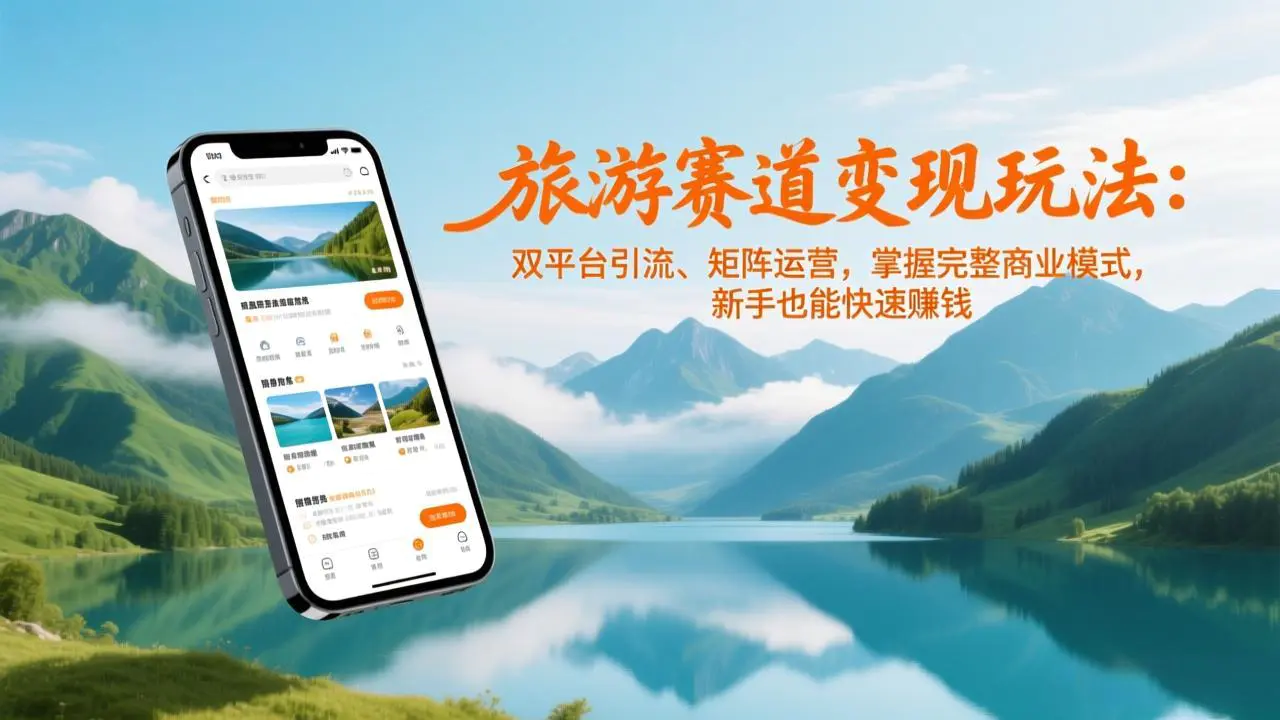 旅游赛道变现玩法：双平台引流、矩阵运营，掌握完整商业模式，新手也能快速赚钱