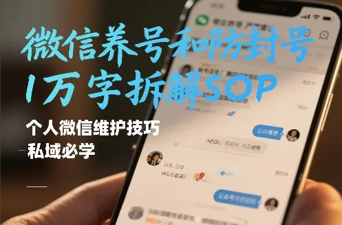 微信养号和防封号1万字拆解SOP,个人微信维护技巧,私域必学【文档】-1 微信养号和防封号1万字拆解SOP,个人微信维护技巧,私域必学【文档】