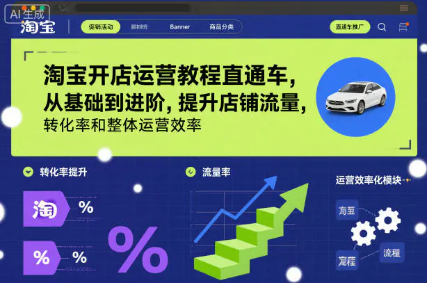 淘宝开店运营教程直通车,从基础到进阶,提升店铺流量,转化率和整体运营效率(更新26年1月)-1 淘宝开店运营教程直通车,从基础到进阶,提升店铺流量,转化率和整体运营效率(更新26年1月)