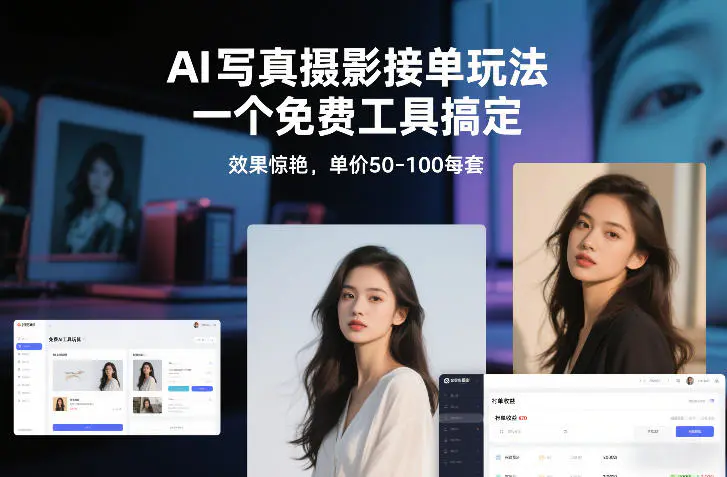 AI写真摄影接单玩法,一个免费工具搞定,效果惊艳,单价50-100每套-1 AI写真摄影接单玩法,一个免费工具搞定,效果惊艳,单价50-100每套