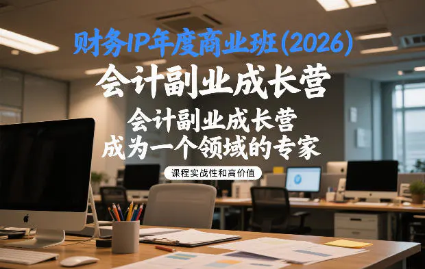 会计自媒体变现:想做会计副业?2026财务IP年度商业班实操内容全解析-1 会计自媒体变现:想做会计副业?2026财务IP年度商业班实操内容全解析