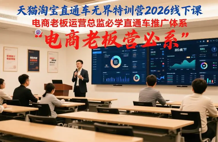 天猫淘宝直通车无界特训营2026线下课，电商老板运营总监必学直通车推广体系