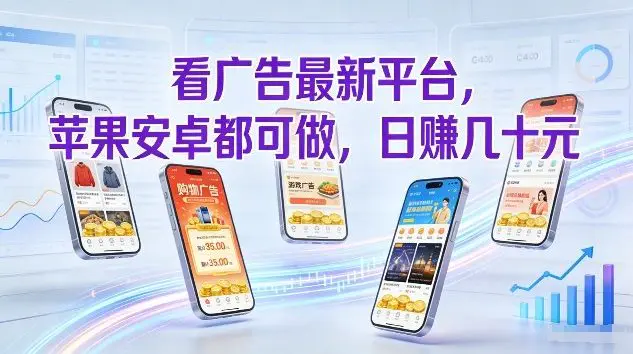 看广告最新平台，苹果安卓都可做，单机日撸几十，不用费脑【揭秘】