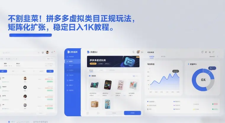 不割韭菜！拼多多虚拟类目正规玩法，矩阵化扩张，稳定日入1K教程【揭秘】