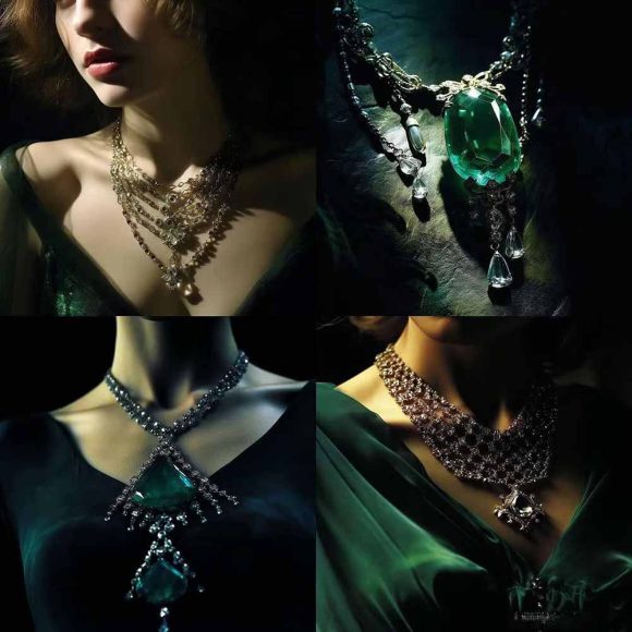 460+专业Midjourney珠宝摄影AI提示词+成效果图,戒指/项链/耳环/手链/宝石/及奢侈配饰等全品类-4 460+专业Midjourney珠宝摄影AI提示词+成效果图,戒指/项链/耳环/手链/宝石/及奢侈配饰等全品类