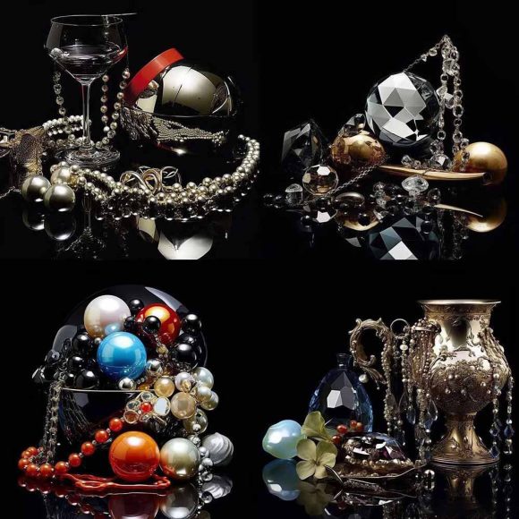 460+专业Midjourney珠宝摄影AI提示词+成效果图,戒指/项链/耳环/手链/宝石/及奢侈配饰等全品类-8 460+专业Midjourney珠宝摄影AI提示词+成效果图,戒指/项链/耳环/手链/宝石/及奢侈配饰等全品类