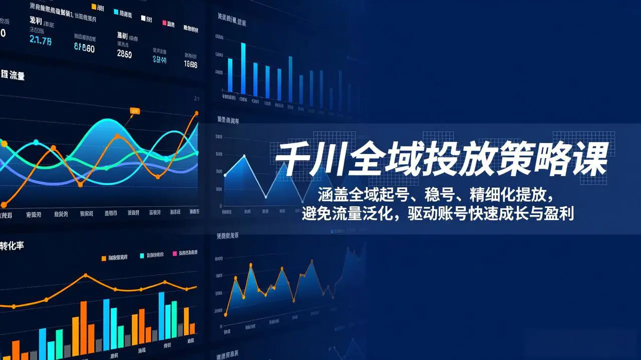 千川全域投放策略课：涵盖全域起号、稳号、精细化投放，避免流量泛化，驱动账号快速成长与盈利