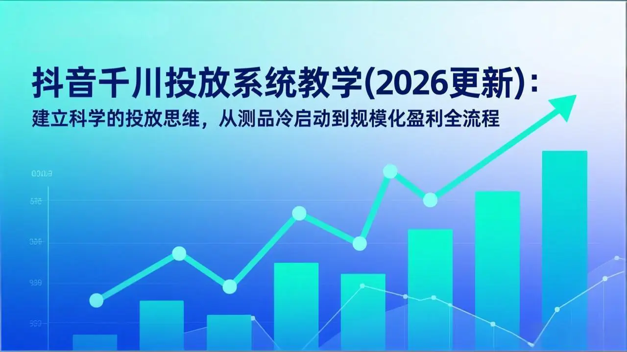 抖音千川投放系统教学(2026更新)
