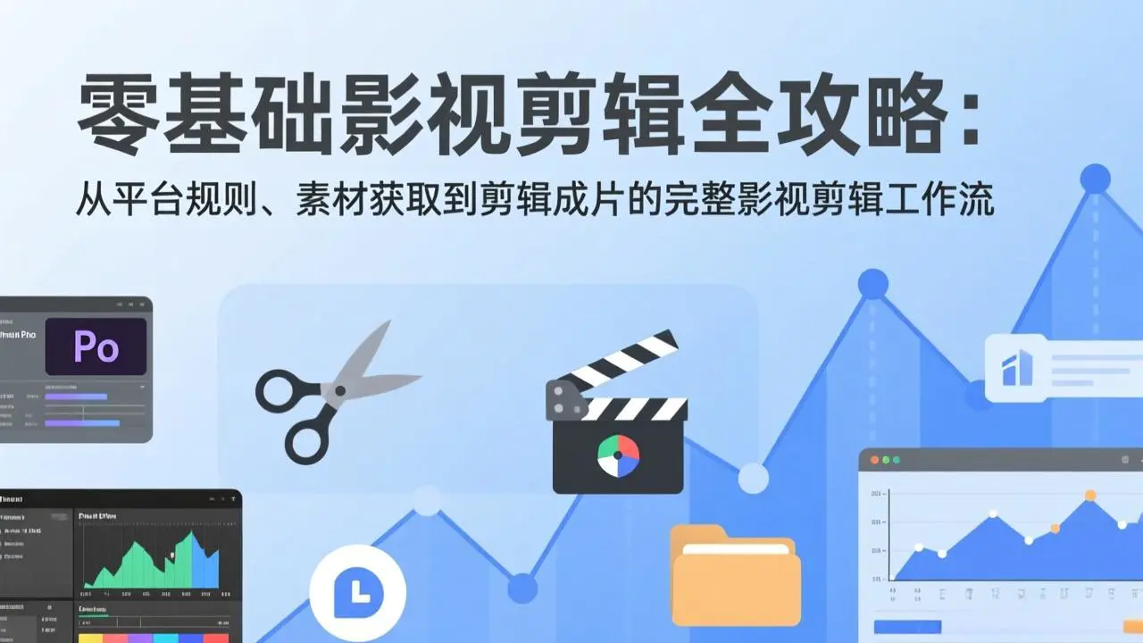 零基础影视剪辑全攻略：从平台规则、素材获取到剪辑成片的完整影视剪辑工作流