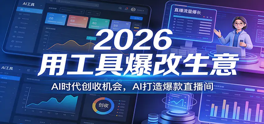 2026用工具爆改生意，AI时代创收机会，AI打造爆款直播间