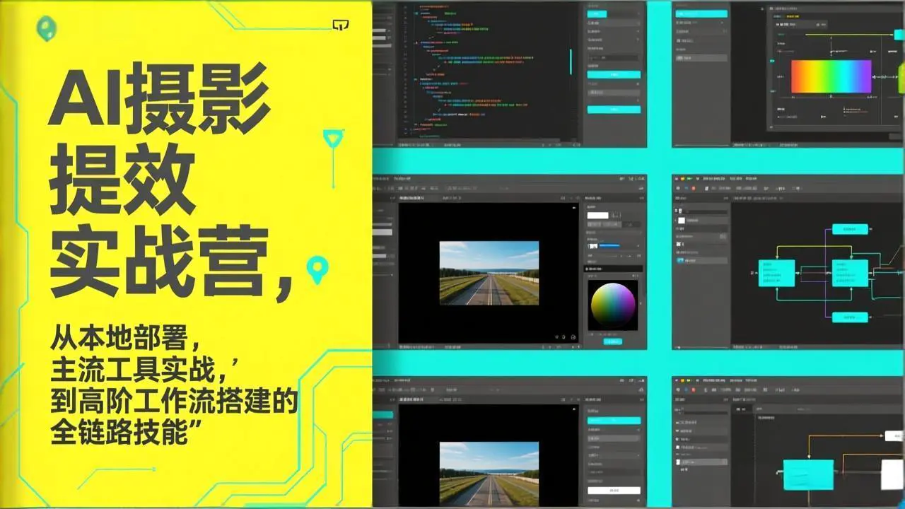 AI+摄影提效实战营，从本地部署，主流工具实战，到高阶工作流搭建的全链路技能
