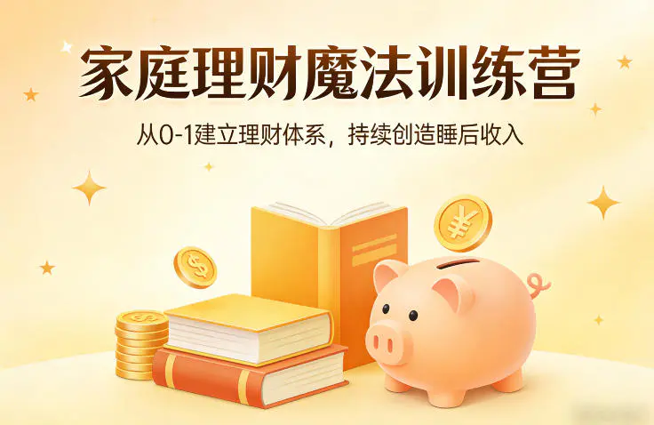 家庭理财魔法训练营，从0-1建立理财体系，持续创造睡后收入