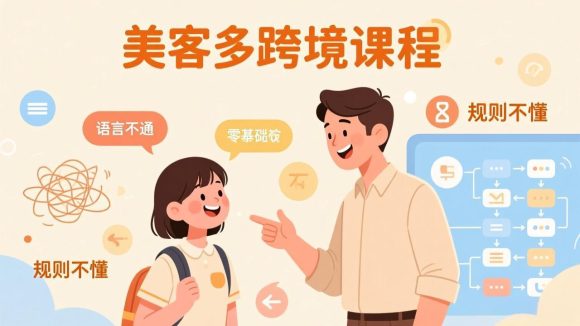 怕语言不通、怕不懂规则？零基础小白也能做的美客多跨境课，手把手带你美客多开店稳赚