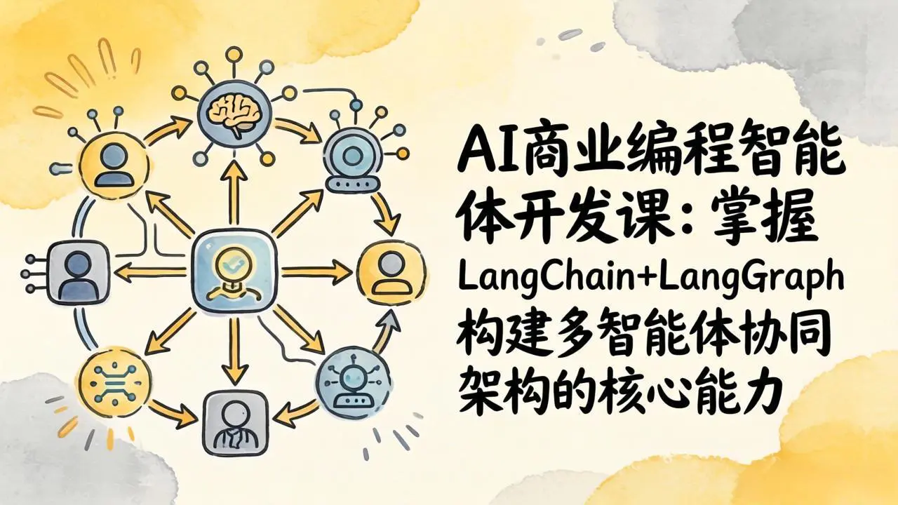 AI商业编程智能体开发课：掌握LangChain+LangGraph构建多智能体协同架构的核心能力