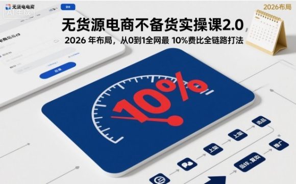 无货源电商不备货实操课2.0,2026年布局,从0到1全网最低10%费比全链路打法【更新26年3月】-1 无货源电商不备货实操课2.0,2026年布局,从0到1全网最低10%费比全链路打法【更新26年3月】