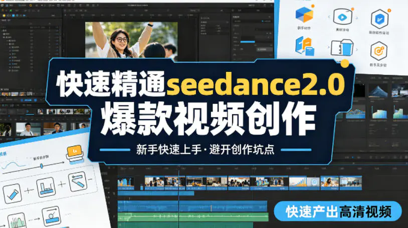 快速精通seedance2.0爆款视频创作，快速产出高清视频，避开大量创作坑点，新手也能快速上手