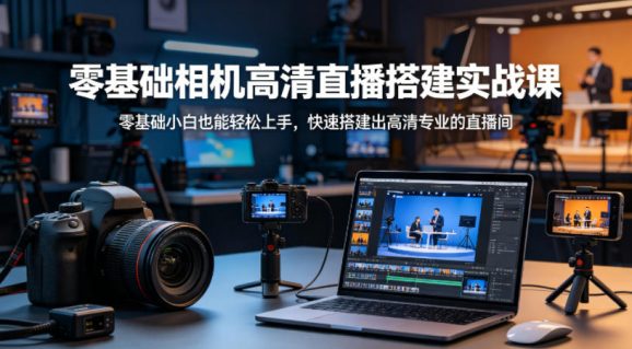 零基础相机高清直播间搭建实战课,小白也能轻松上手,快速搭建出高清专业的直播间-1 零基础相机高清直播间搭建实战课,小白也能轻松上手,快速搭建出高清专业的直播间