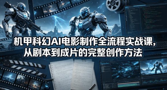 机甲科幻AI电影制作全流程实战课，从剧本到成片的完整创作方法