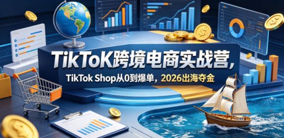 TikToK跨境电商实战营，TikTok Shop从0到爆单，2026出海夺金
