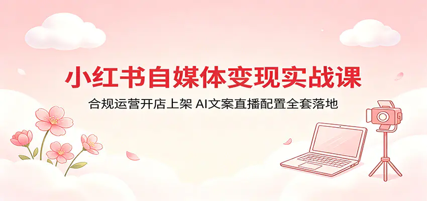 小红书自媒体变现实战课:合规运营开店上架,AI文案直播配置全套落地-1 小红书自媒体变现实战课:合规运营开店上架,AI文案直播配置全套落地