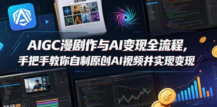 AIGC漫剧创作与AI变现全流程，手把手教你自制原创AI视频并实现变现