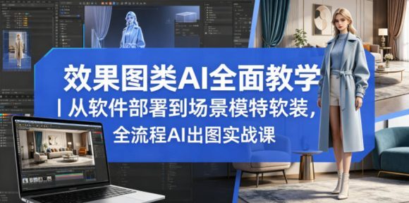 效果图类AI全面教学|从软件部署到场景模特软装,全流程AI出图实战课-1 效果图类AI全面教学|从软件部署到场景模特软装,全流程AI出图实战课