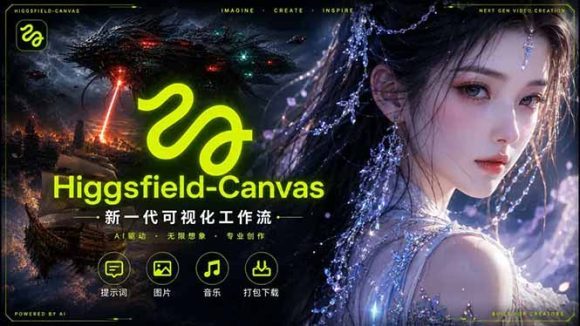 Higgsfield Canvas AI视频制作详解,节点式工作流搭建,重构新式视频创作完整教程-1 Higgsfield Canvas AI视频制作详解,节点式工作流搭建,重构新式视频创作完整教程