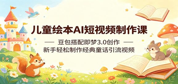 儿童绘本AI短视频制作课:豆包搭配即梦3.0创作,新手轻松制作经典童话引流视频-1 儿童绘本AI短视频制作课:豆包搭配即梦3.0创作,新手轻松制作经典童话引流视频