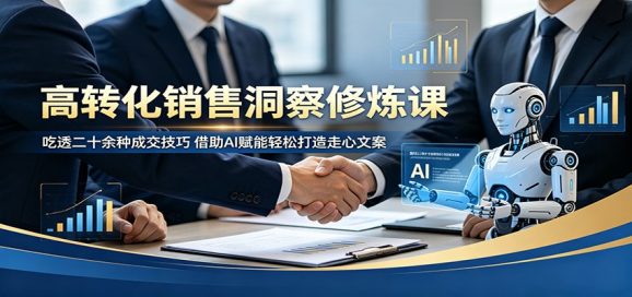 高转化销售洞察修炼课:吃透二十余种成交技巧,借助AI赋能轻松打造走心文案-1 高转化销售洞察修炼课:吃透二十余种成交技巧,借助AI赋能轻松打造走心文案