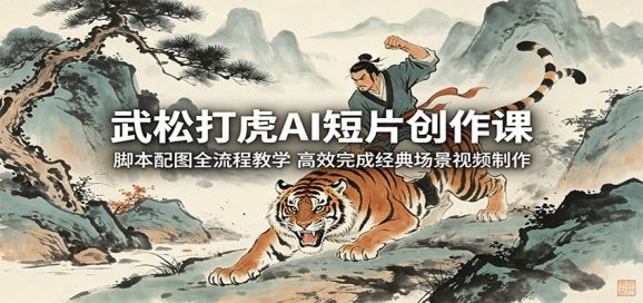 武松打虎AI短片创作课:脚本配图全流程教学,高效完成经典场景视频制作-1 武松打虎AI短片创作课:脚本配图全流程教学,高效完成经典场景视频制作