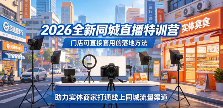 2026全新同城直播特训营,门店可直接套用的落地方法,助力实体商家打通线上同城流量渠道-1 2026全新同城直播特训营,门店可直接套用的落地方法,助力实体商家打通线上同城流量渠道
