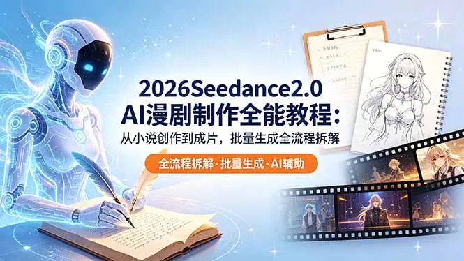 2026Seedance2.0 AI制作全能教程:从小说创作到成片,批量生成全流程拆解-1 2026Seedance2.0 AI制作全能教程:从小说创作到成片,批量生成全流程拆解