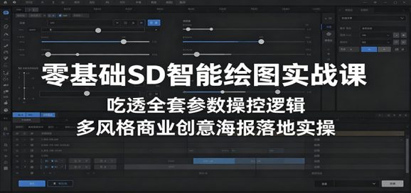 零基础SD智能绘图实战课：吃透全套参数操控逻辑，多风格商业创意海报落地实操