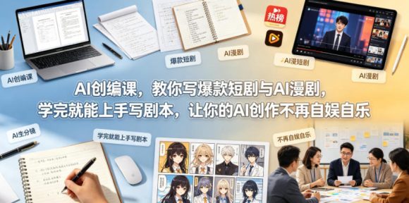 AI创编课，教你写爆款短剧与AI漫剧，学完就能上手写剧本，让你的AI创作不再自娱自乐(更新0521)