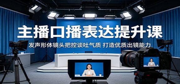 主播口播表达提升课：发声形体镜头把控谈吐气质，打造优质出镜能力