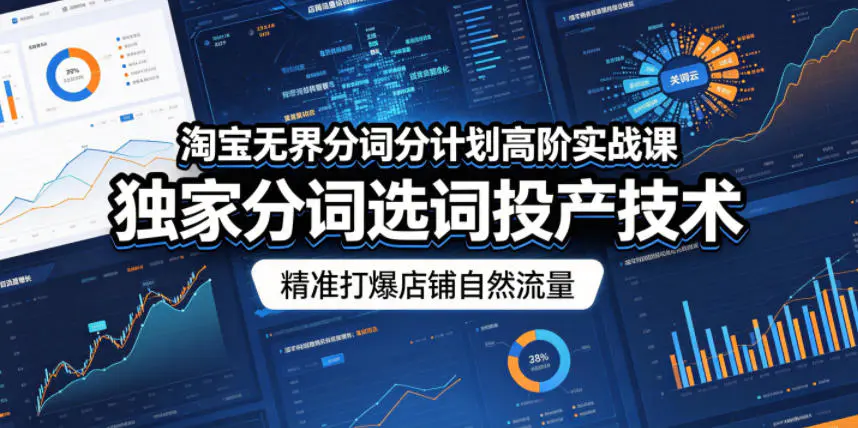 淘宝无界分词分计划高阶实战课,独家分词选词投产技术,精准打爆店铺自然流量-1 淘宝无界分词分计划高阶实战课,独家分词选词投产技术,精准打爆店铺自然流量