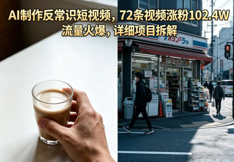 AI制作反常识短视频,72条视频涨粉102.4W,流量火爆,详细项目拆解-1 AI制作反常识短视频,72条视频涨粉102.4W,流量火爆,详细项目拆解