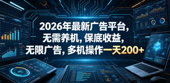2026年最新广告平台,无需养机,保底收益,无限广告,多机操作一天200+【揭秘】-1 2026年最新广告平台,无需养机,保底收益,无限广告,多机操作一天200+【揭秘】