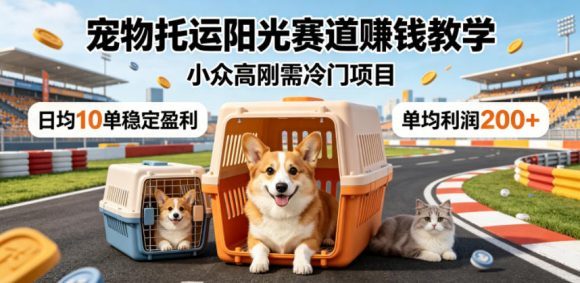 宠物托运阳光赛道賺钱教学,小众高刚需冷门项目,日均10单稳定盈利,单均利润200+-1 宠物托运阳光赛道賺钱教学,小众高刚需冷门项目,日均10单稳定盈利,单均利润200+