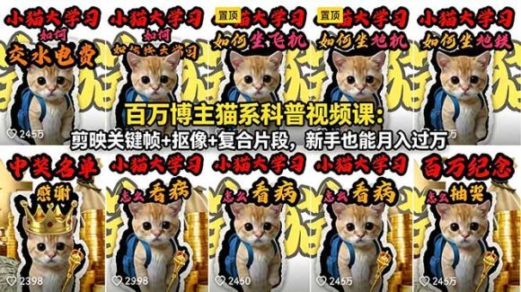 百万博主猫系科普视频课:剪映关键帧+抠像+复合片段,新手也能月入过万-1 百万博主猫系科普视频课:剪映关键帧+抠像+复合片段,新手也能月入过万