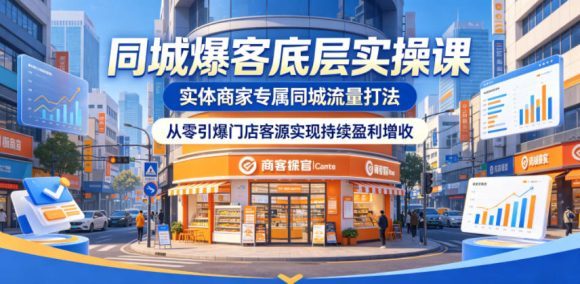 同城爆客底层实操课,实体商家专属同城流量打法,从零引爆门店客源实现持续盈利增收-1 同城爆客底层实操课,实体商家专属同城流量打法,从零引爆门店客源实现持续盈利增收